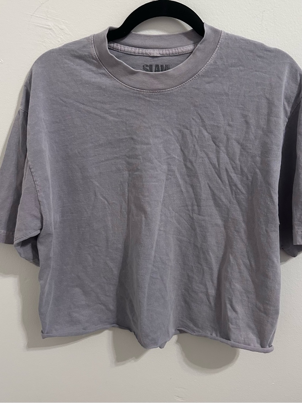 SLAM women’s t-shirt gray cotton crop size medium collegiate